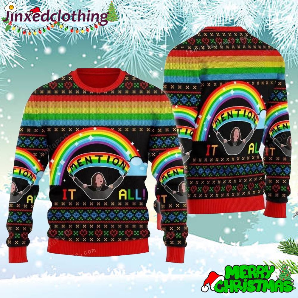 Merry Christmas Mention It All Rainbow For Ugly Sweater 